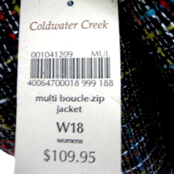 NWT Plaid zip jacket W 18 Multi Zipper trim Pockets Boucle Lined 1X Fall Plus - Picture 4 of 6